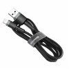 Кабель Baseus Cafule USB 2.0 to Lightning 2.4A 1M Чорний/Сірий (CALKLF-BG1)  Baseus - № 1