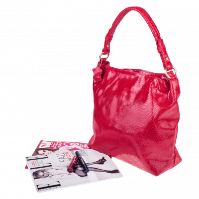 Шкіряна жіноча сумка Realer 2032-1 червона - зображення 1