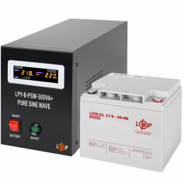 Комплект резервного живлення для котла LP (LogicPower) ДБЖ + гелева батарея (UPS B500 + АКБ GL 480W)