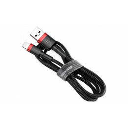 Кабель Baseus Cafule USB 2.0 to Lightning 2.4A 1M Чорний/Червоний (CALKLF-B19)