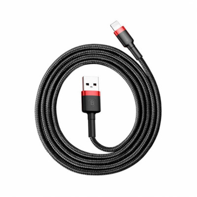 Кабель Baseus Cafule USB 2.0 to Lightning 2.4A 1M Черный/Красный (CALKLF-B19)