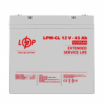 Акумулятор гелевий LPM-GL 12V - 45 Ah - зображення 1
