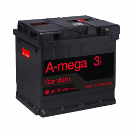 Акумулятор авто Мегатекс A-mega Standard (М3) 6СТ-50-АЗ (лев) ТХП 390