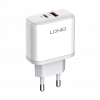 Зарядка для телефону LP 45W (Type-C+USB) QC + кабель (Type-C to Type-C) 45WCH  LogicPower - № 1