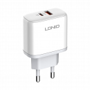 Зарядка для телефону LogicPower 45W (Type-C+USB) QC + кабель (Type-C to Type-C)