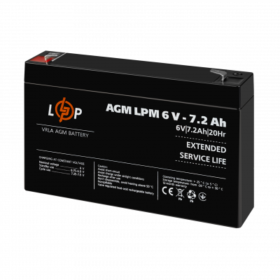 Акумулятор AGM LPM 6V - 7.2 Ah - изображение 3
