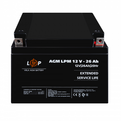 Акумулятор AGM LPM 12V - 26 Ah - изображение 2