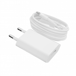 Зарядний пристрій + кабель Lightning LP АС-005 USB 5V 1A ОЕМ White