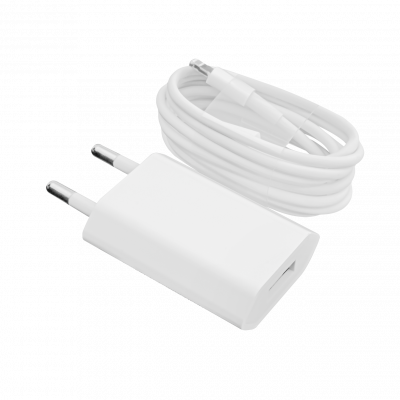 Зарядний пристрій + кабель Lightning LP АС-005 USB 5V 1A ОЕМ White - зображення 1