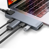 USB Hub Baseus Thunderbolt C Pro Seven-in-one Dual Type-C to USB3.0*2 + HDMI + RJ45 Ethernet + Type-C PD + microSD + SD card Cерый (CAHUB-L0G)