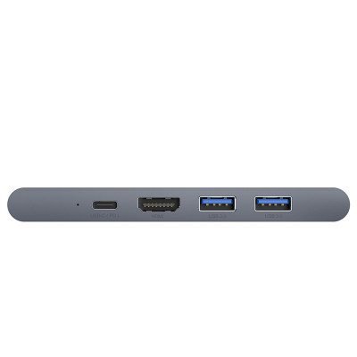 USB Hub Baseus Thunderbolt C Pro Seven-in-one Dual Type-C to USB3.0*2 + HDMI + RJ45 Ethernet + Type-C PD + microSD + SD card Cерый (CAHUB-L0G)