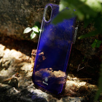 Чехол Baseus для iPhone X/Xs Glaze Purple (WIAPIPHX-GC01)  - фото № 3