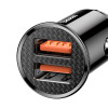 Автомобільний зарядний пристрій Baseus Circular Plastic A+A 30W Dual QC3.0 Чорний (CCALL-YD01) - изображение 2