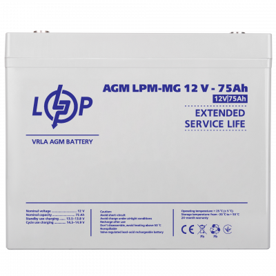 Аккумулятор мультигелевый LPM-MG 12V - 75 Ah