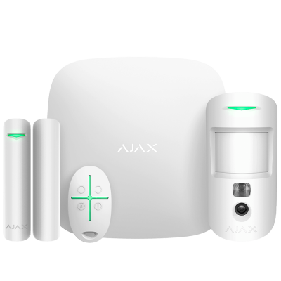 Стартовий комплект системи безпеки AJAX StarterKit Cam Plus (white) - зображення 1