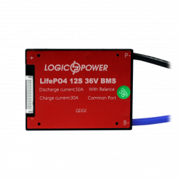 BMS плата LiFePO4 36V 12S Dis 50A Ch 30A