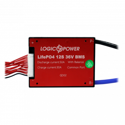 BMS плата LiFePO4 36V 12S Dis 50A Ch 30A