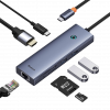 USB Hub Baseus Flite 7-Port Type-C to HDMI4K 60Hz*1+USB3.0*2+PD*1+RJ45*1+SD/TF3.0*1 Сірий - зображення 2