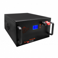 Акумулятор LP LiFePO4 51,2V - 100 Ah (5120Wh) (BMS 200A/100А) з LCD метал Smart RM RS485/CAN  - фото № 2