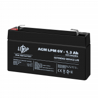 Аккумулятор AGM LPM 6V - 1.3 Ah  - фото № 3