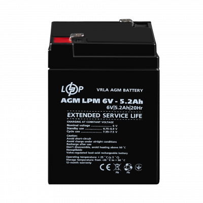 Акумулятор AGM LPM 6V - 5.2 Ah