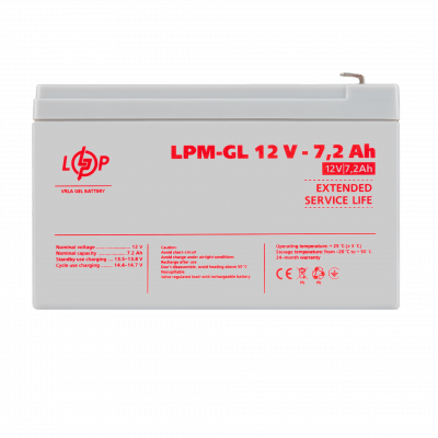 Акумулятор гелевий LPM-GL 12V - 7.2 Ah - изображение 1