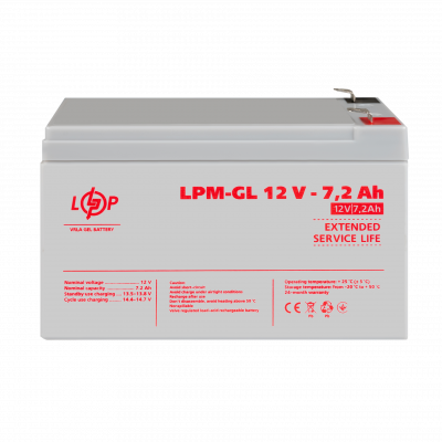 Акумулятор гелевий LPM-GL 12V - 7.2 Ah - изображение 2