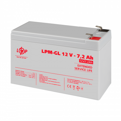 Акумулятор гелевий LPM-GL 12V - 7.2 Ah - изображение 3