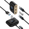 USB Hub Baseus Square Round 4 in 1 USB3.0 to USB3.0*1 + USB2.0*3 Черный (CAHUB-AY01) - № 2