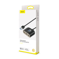 USB Hub Baseus Square Round 4 in 1 USB3.0 to USB3.0*1 + USB2.0*3 Черный (CAHUB-AY01)  - фото № 6