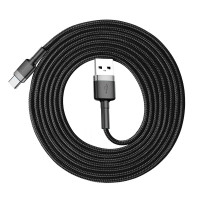 Кабель Baseus Cafule USB 2.0 to Type-C 2A 2M Черный/Серый (CATKLF-CG1)  - фото № 5