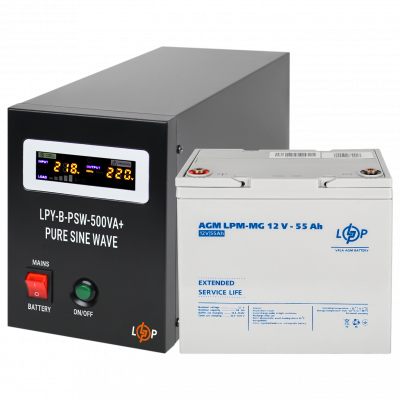 Комплект резервного живлення для котла LP (LogicPower) ДБЖ + мультигелева батарея (UPS B500 + АКБ MG 660Wh) - зображення 1