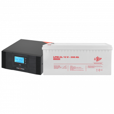 Комплект резервного живлення LP (LogicPower) ДБЖ + гелева батарея (UPS B1500 + АКБ GL 2400W) - изображение 1