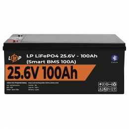 Акумулятор LP LiFePO4 24V (25,6V) - 100 Ah (2560Wh) (Smart BMS 100А) з BT пластик