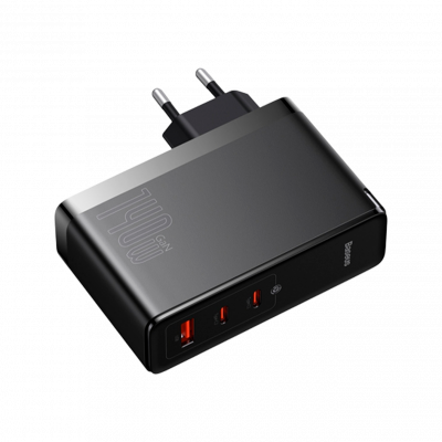 Мережевий зарядний пристрій Baseus GaN5 Pro 3 порта, USB + Type-C 140W Черный (CCGP100201) - зображення 2