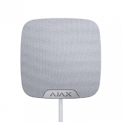 Дротова сирена для приміщень AJAX HomeSiren Fibra (white) - зображення 1