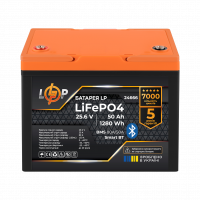 Акумулятор LP LiFePO4 25,6V - 50 Ah (1280Wh) (BMS 80A/50А) пластик Smart BT , Атикул LP24666 |  купить на VILKI.NET - фото № 1