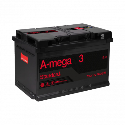 Акумулятор авто Мегатекс A-mega Standard (М3) 6СТ-73-АЗ (прав) euro ТХП 640 - зображення 1
