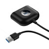 USB Hub Baseus Square Round 4 in 1 USB3.0 to USB3.0*1 + USB2.0*3 Черный (CAHUB-AY01)