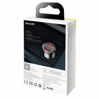 Автомобільний зарядний пристрій Baseus Magic Series Dual-USB QC 3.0 45W Black (CCMLC20A-01)  - фото № 5