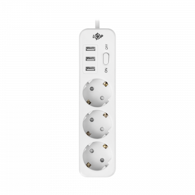 Мережевий фільтр PREMIUM LP-X3 USB 4 м White (2200 Вт)