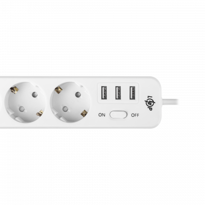 Мережевий фільтр PREMIUM LP-X3 USB 4 м White (2200 Вт)