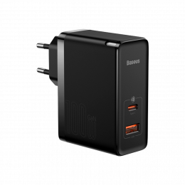 Мережевий зарядний пристрій Baseus GaN5 Pro 2 порта, USB + Type-C 100W Черный (CCGP090201)