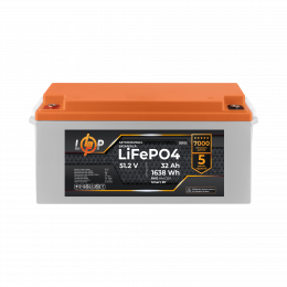 Акумулятор LP LiFePO4 51,2V - 32 Ah (1638Wh) (BMS 64A/32А) пластик LCD Smart BT