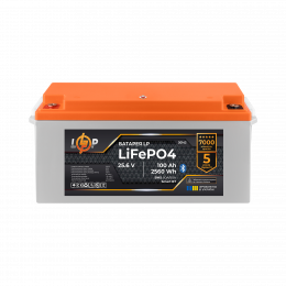 Акумулятор LP LiFePO4 25,6V - 100 Ah (2560Wh) (BMS 80A/50А) пластик Smart BT