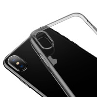 Чехол Baseus для iPhone Xs Max Simplicity Прозрачный Черный (ARAPIPH65-A01)  - фото № 4