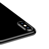 Чехол Baseus для iPhone Xs Max Simplicity Прозрачный Черный (ARAPIPH65-A01)  - фото № 5