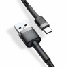 Кабель Baseus Cafule USB 2.0 to Type-C 3A 1M Чорний/Сірий (CATKLF-BG1) - № 2