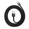 Кабель Baseus Cafule USB 2.0 to Type-C 3A 1M Черный/Серый (CATKLF-BG1) - № 3