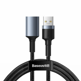 Кабель Baseus Cafule USB 3.0 Male to USB 3.0 Female 2A 1M Сірий (CADKLF-B0G)